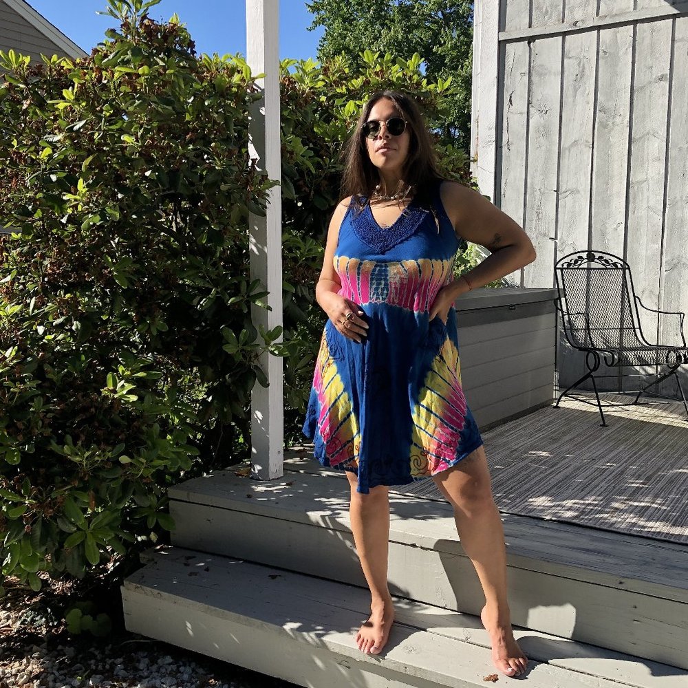 The Paradise City Tie Dye Beach Summer Loose Dress - Picture 2 of 8